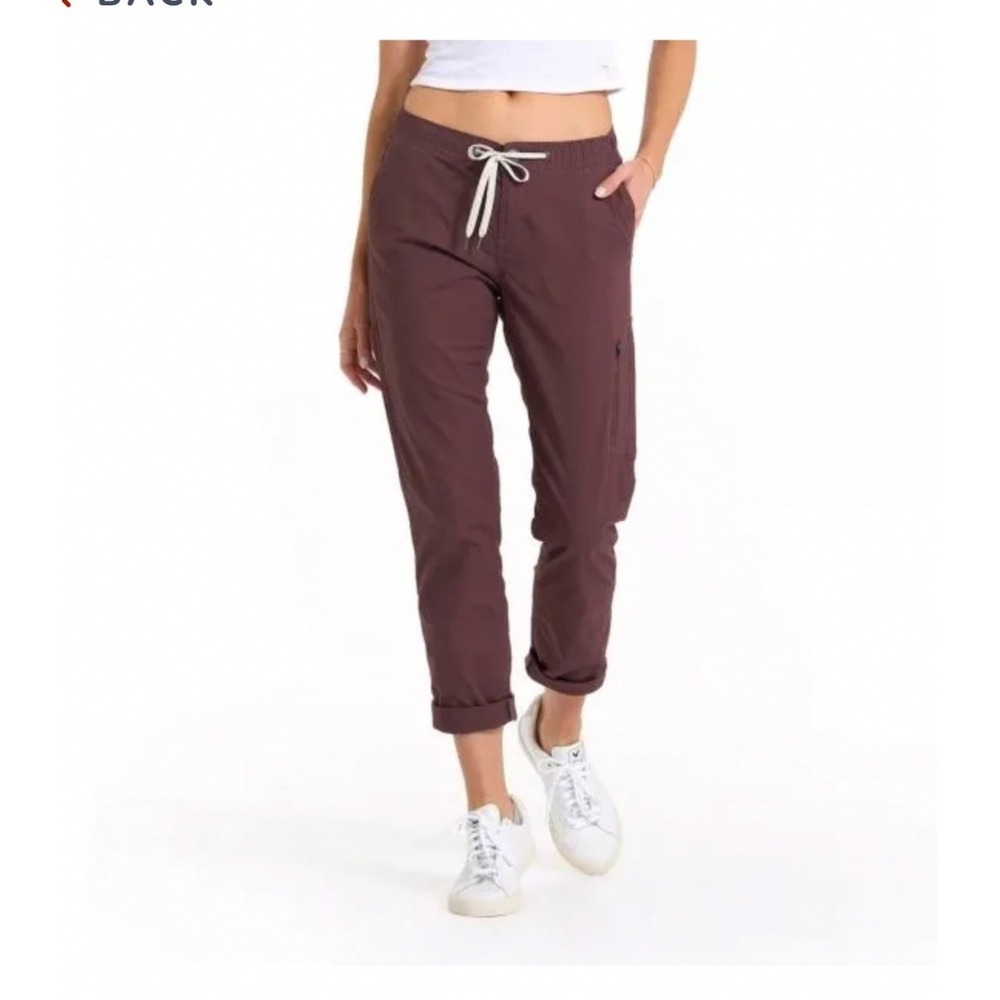 Vuori Ripstop Pant Womens Small Mahogany Brown Organic Cotton Cargo VW401